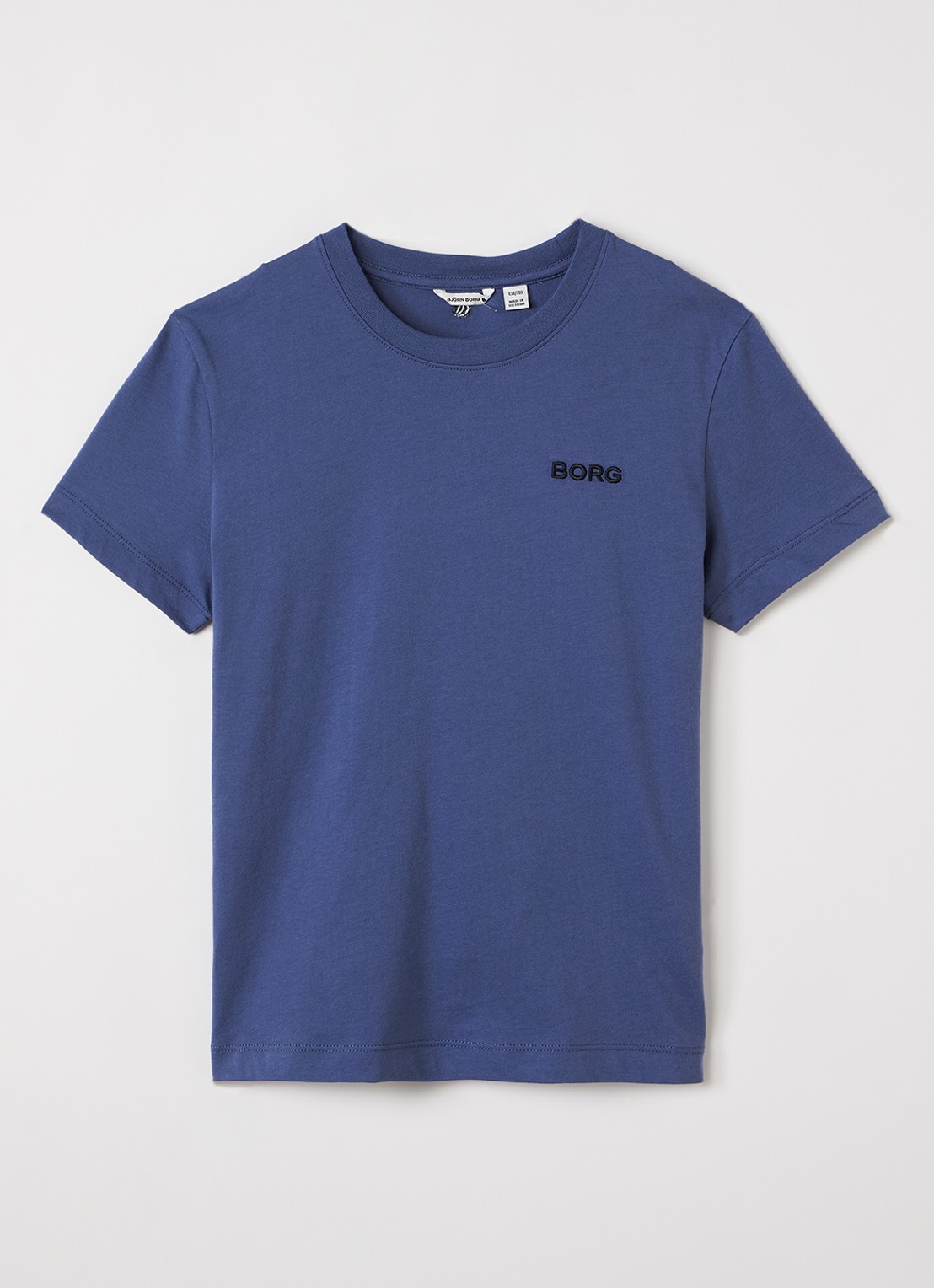Björn Borg T-shirt met logoborduring - voorkant indigo