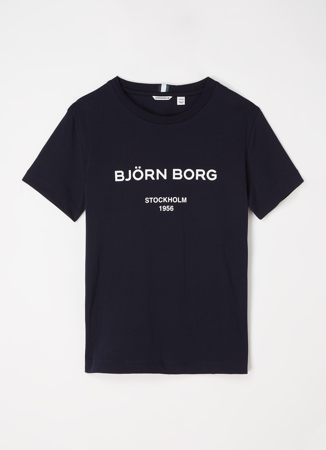 Björn Borg T-shirt met logoprint - voorkant donkerblauw