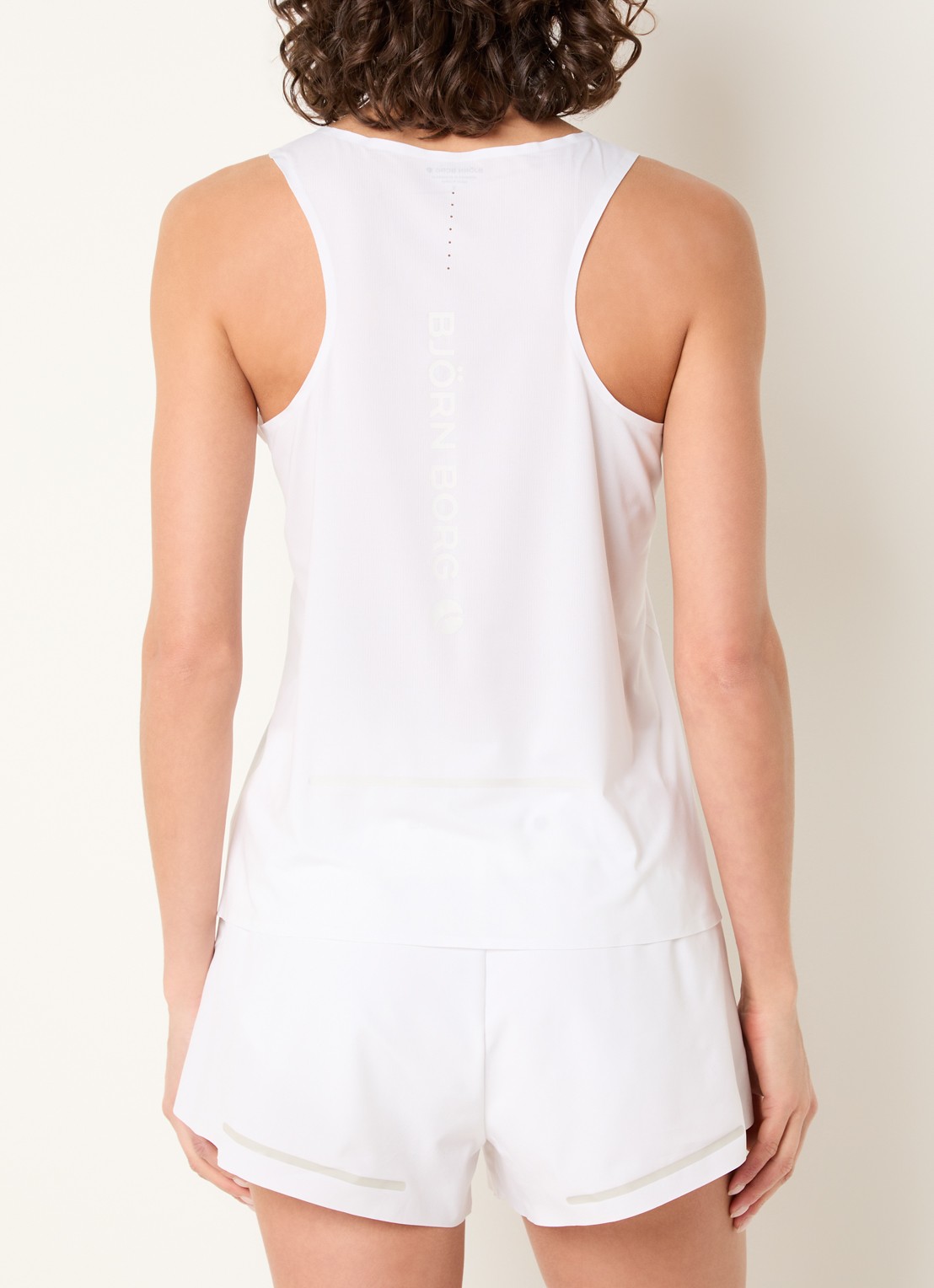 Björn Borg Tanktop met logo- en backprint - achterkant wit