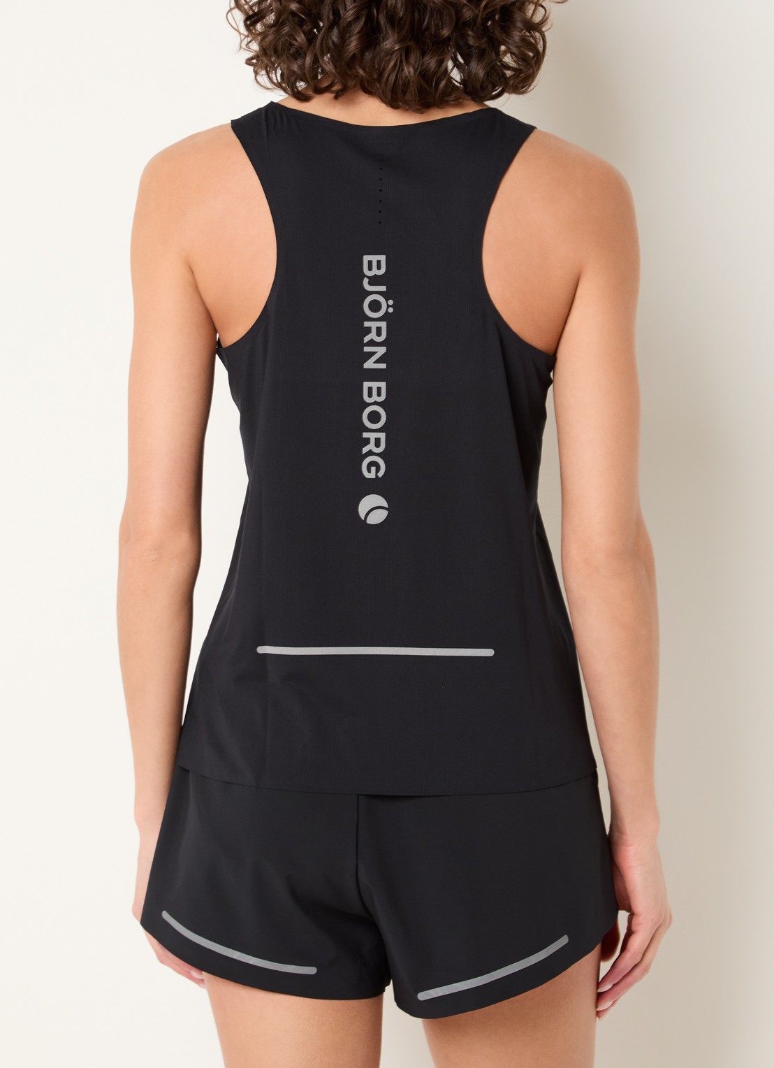 Björn Borg Tanktop met logo- en backprint - achterkant 4 zwart