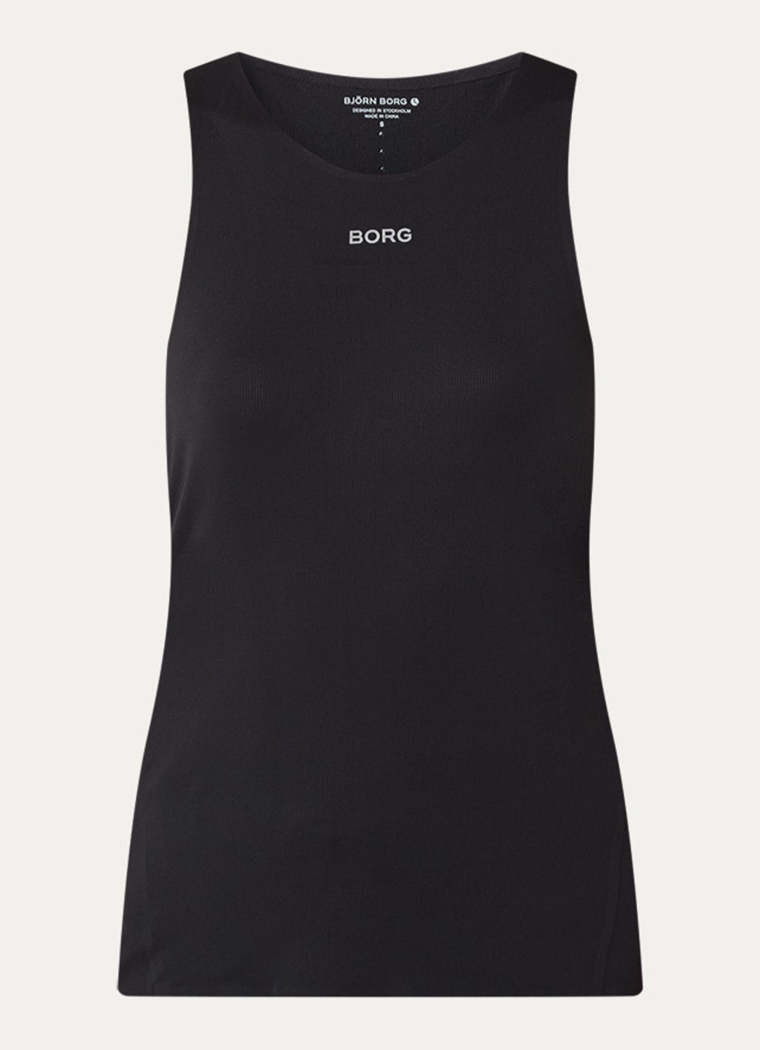Björn Borg Tanktop met logo- en backprint - voorkant 2 zwart