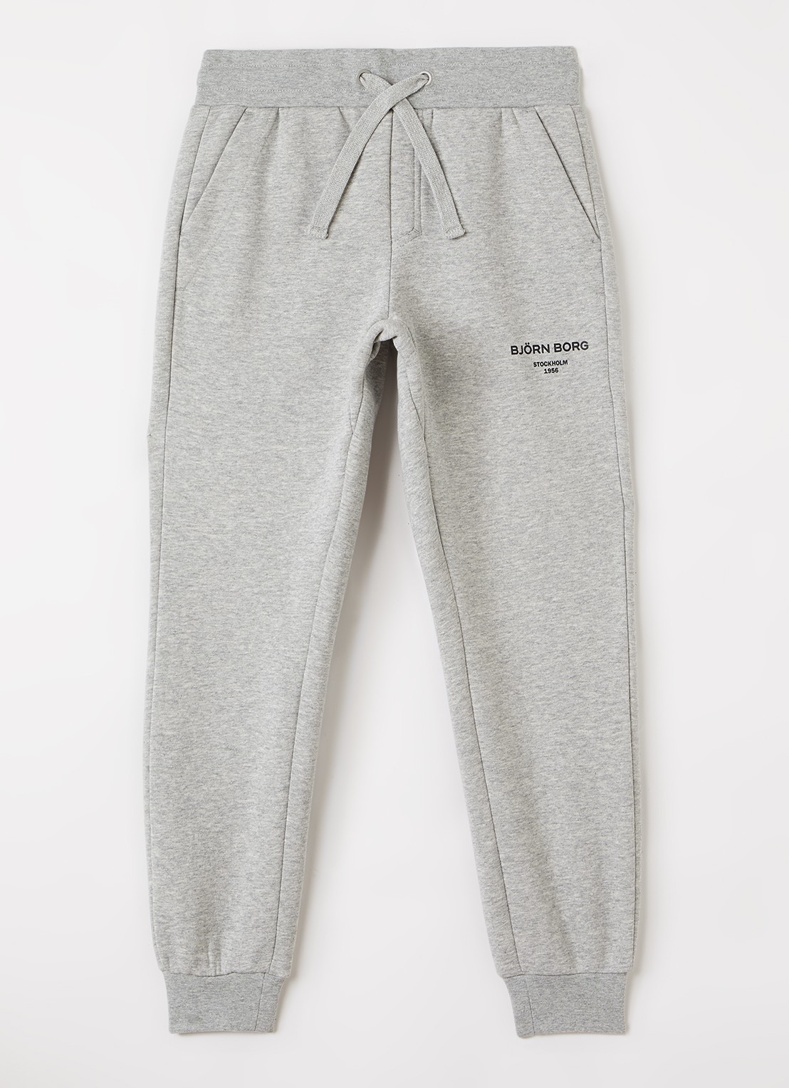 Björn Borg Tapered fit joggingbroek met logo - voorkant grijsmele