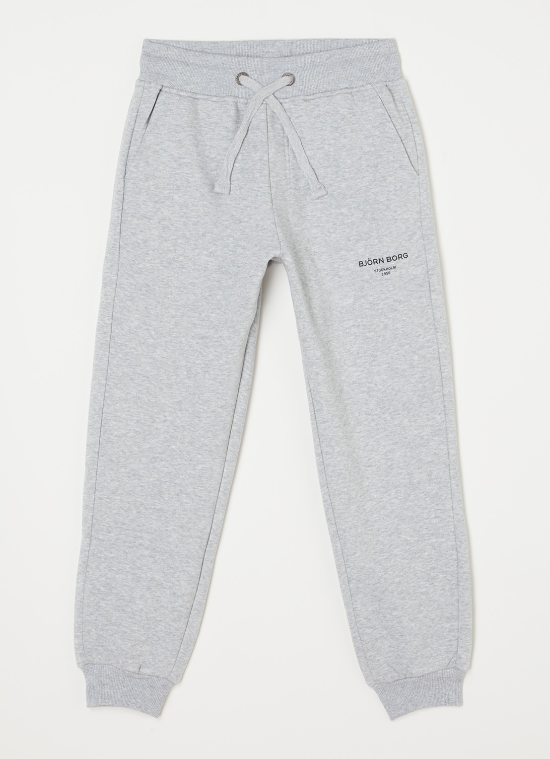 Björn Borg Tapered fit joggingbroek met steekzakken - voorkant 2 grijsmele
