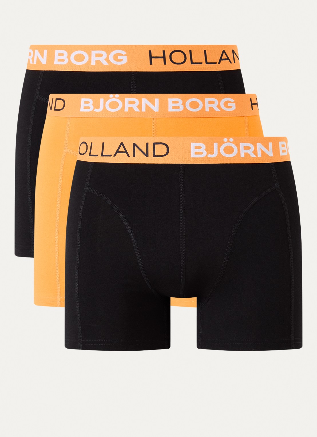 Björn Borg Team Holland boxershort van katoen in 3-pack - voorkant 2 orange