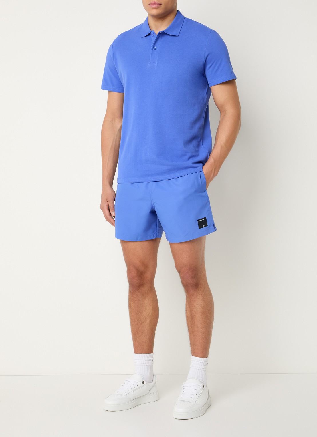 Björn Borg Zwemshorts met elastische band en logo - voorkant 3 blauw
