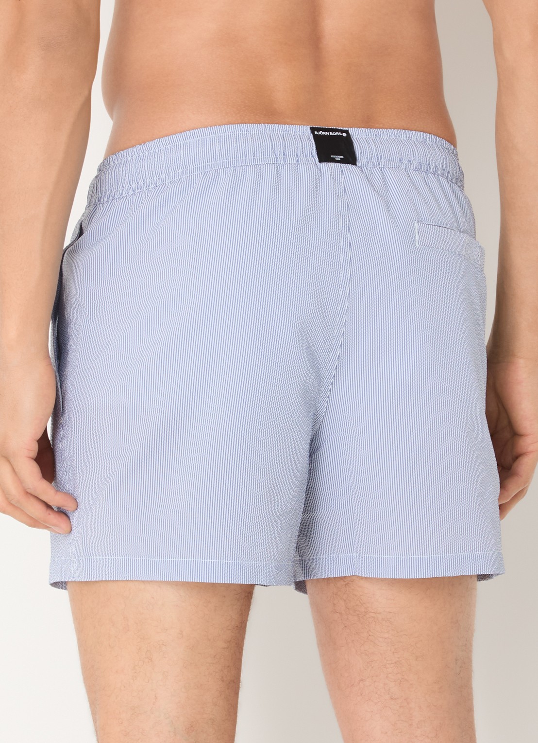 Björn Borg Zwemshorts met streepprint - achterkant 4 donkerblauw