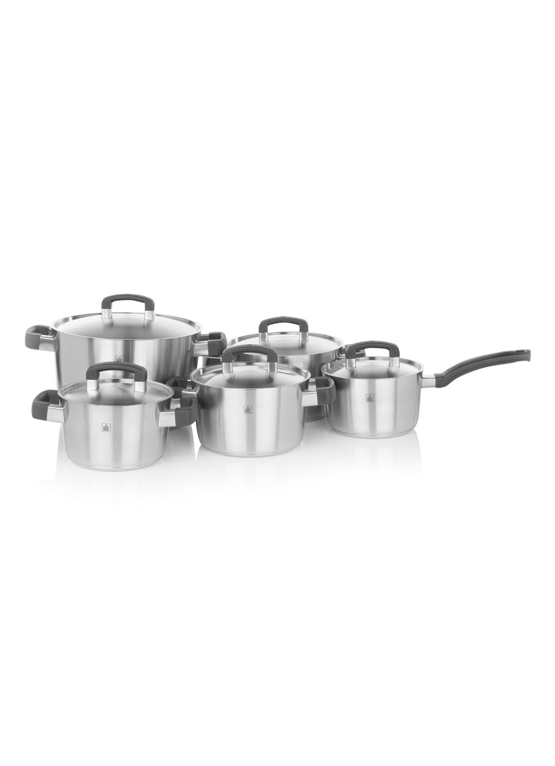 BK Conical Cool pannenset 5-delig - voorkant 2 zilver