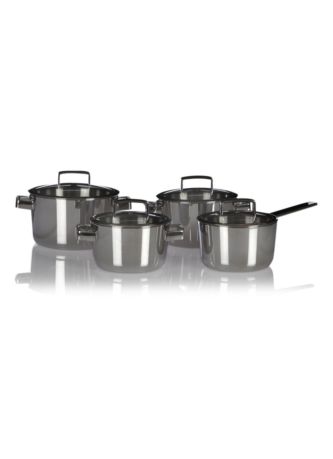 BK Conical Deluxe pannenset 4-delig - voorkant 5 zilver