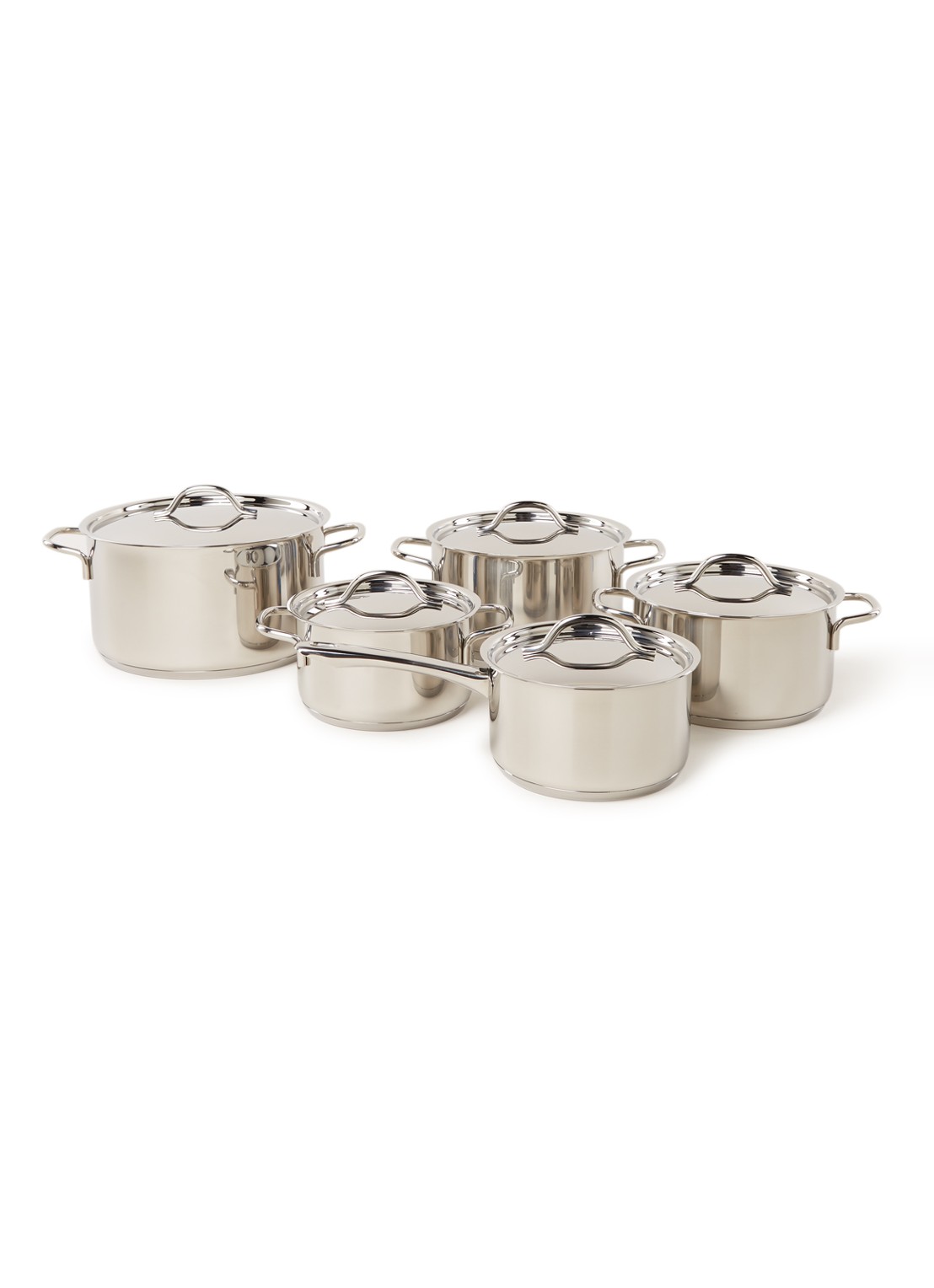 BK Profiline pannenset 5-delig - voorkant zilver