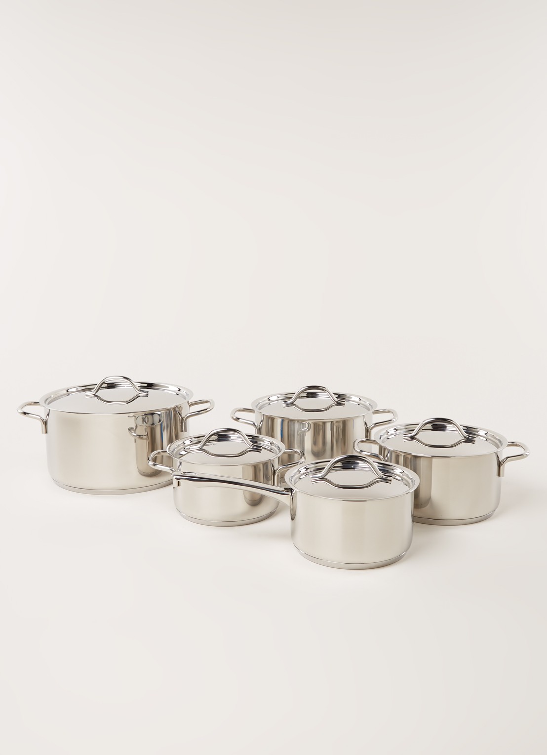 BK Profiline pannenset 5-delig - voorkant 2 zilver