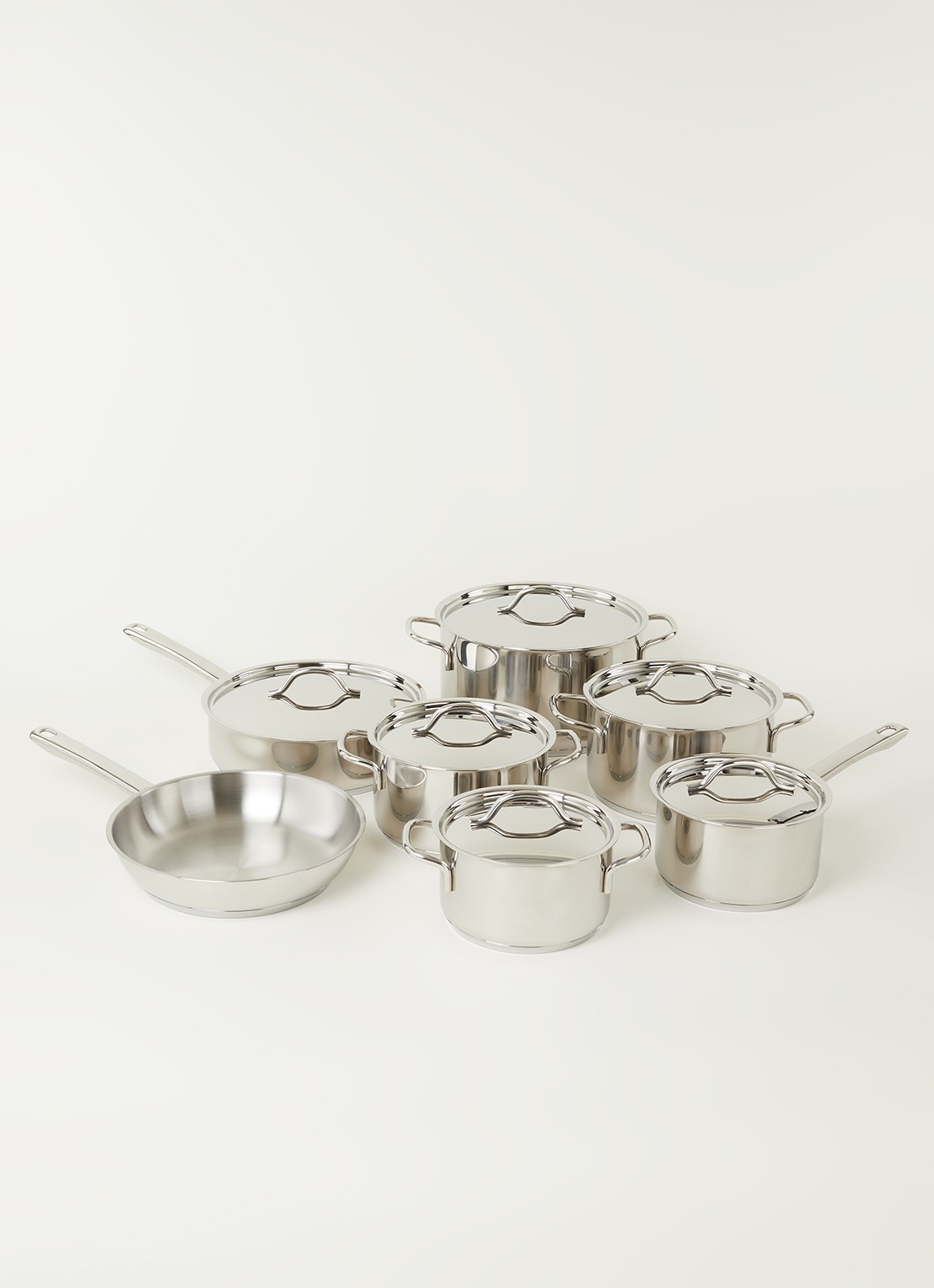 BK Profiline pannenset 7-delig - voorkant 2 zilver