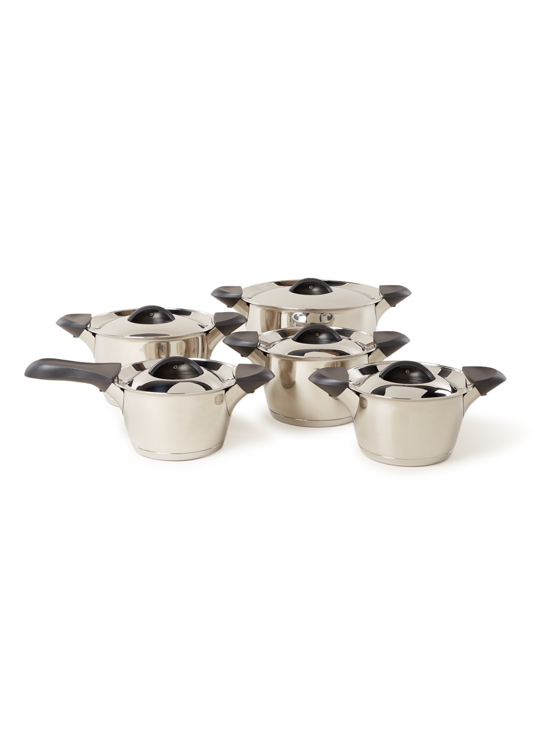 BK Q-Linair Classic pannenset 5-delig - voorkant 2 zilver