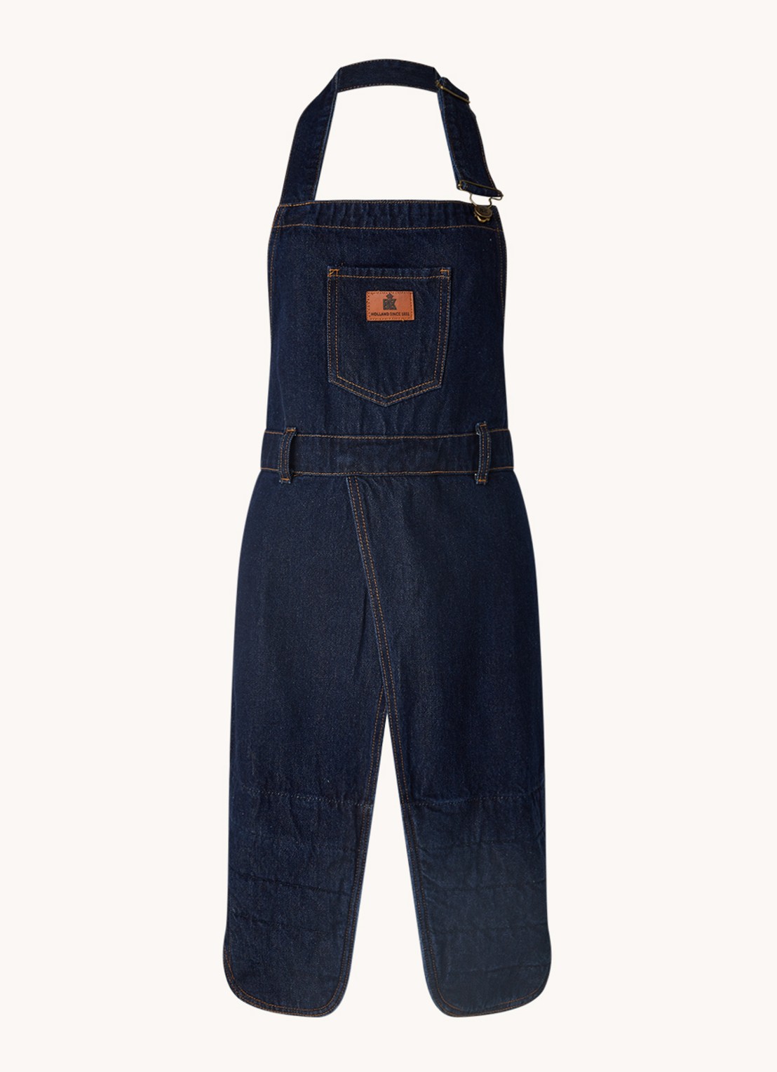 BK Solutions keukenschort met geïntegreerde ovenwanten - voorkant denim