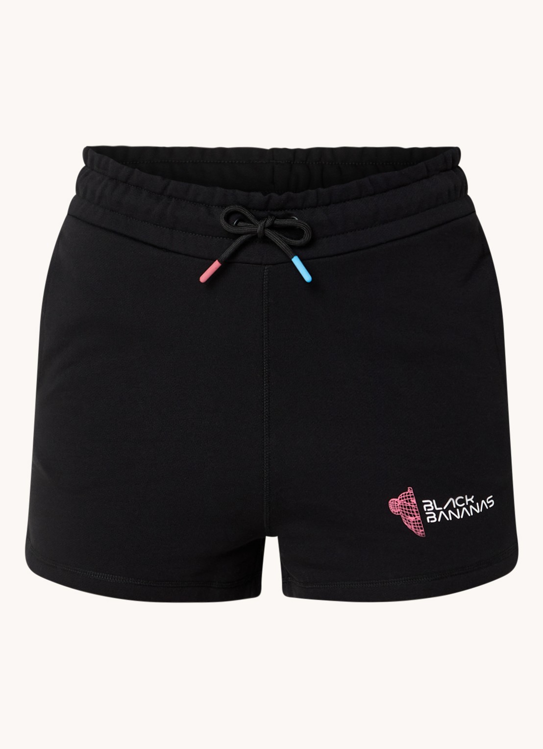 Black Bananas Eclipse high waist slim fit korte joggingbroek - voorkant 2 zwart