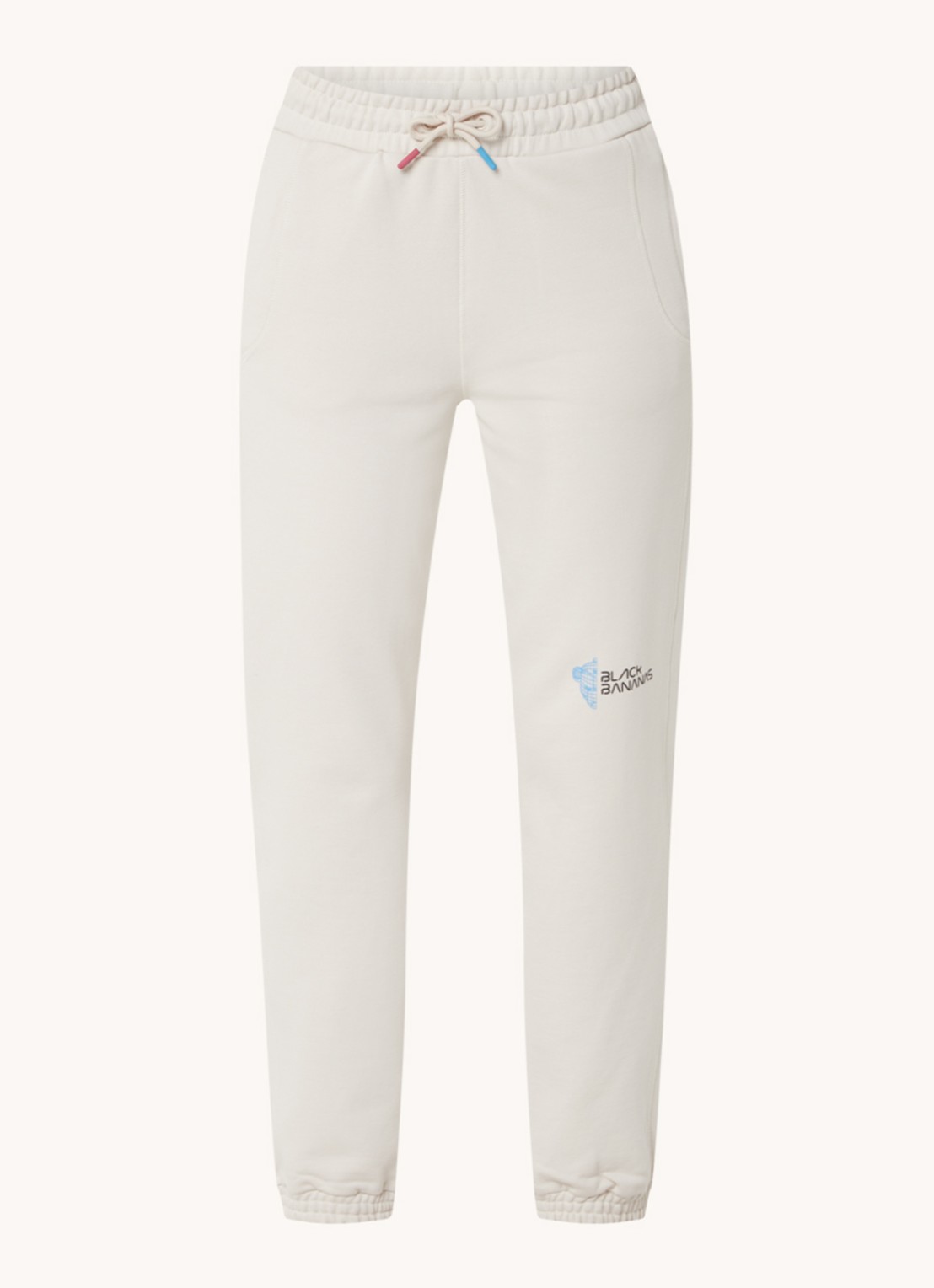 Black Bananas Eclipse high waist tapered fit joggingsbroek met logoprint - voorkant 3 creme