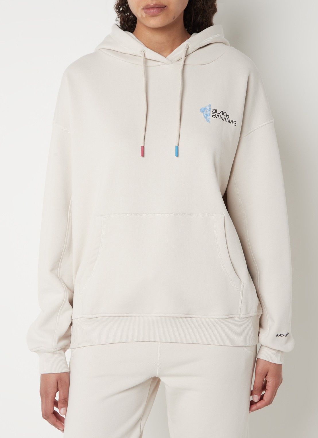 Black Bananas Eclipse hoodie met logo - detail 3 zand