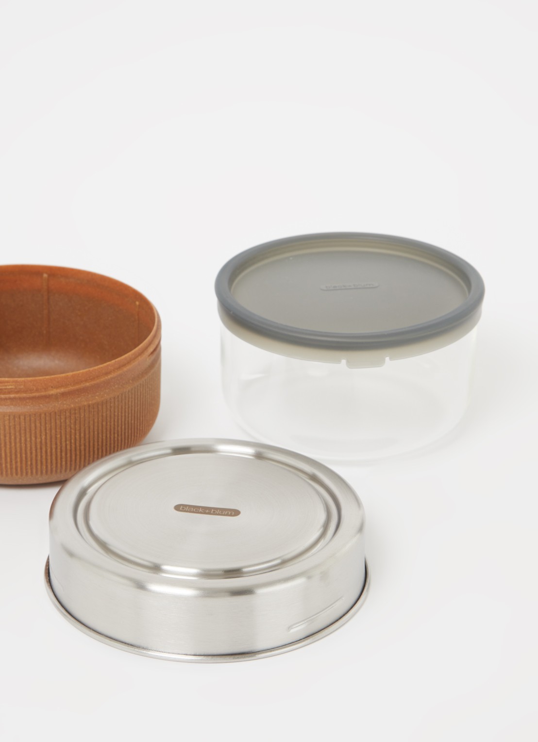 Black + Blum glazen lunchbox  - detail 3 zilver