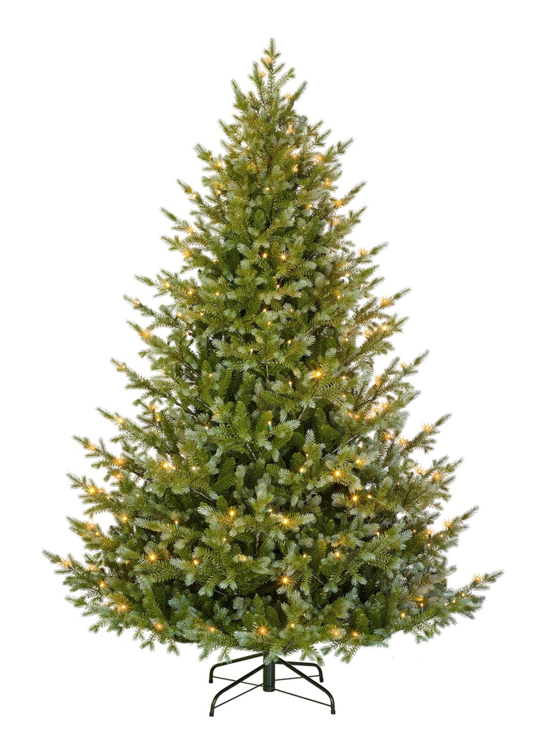 Black box Ardley kunstkerstboom met LED verlichting 215 cm - voorkant 4 groen