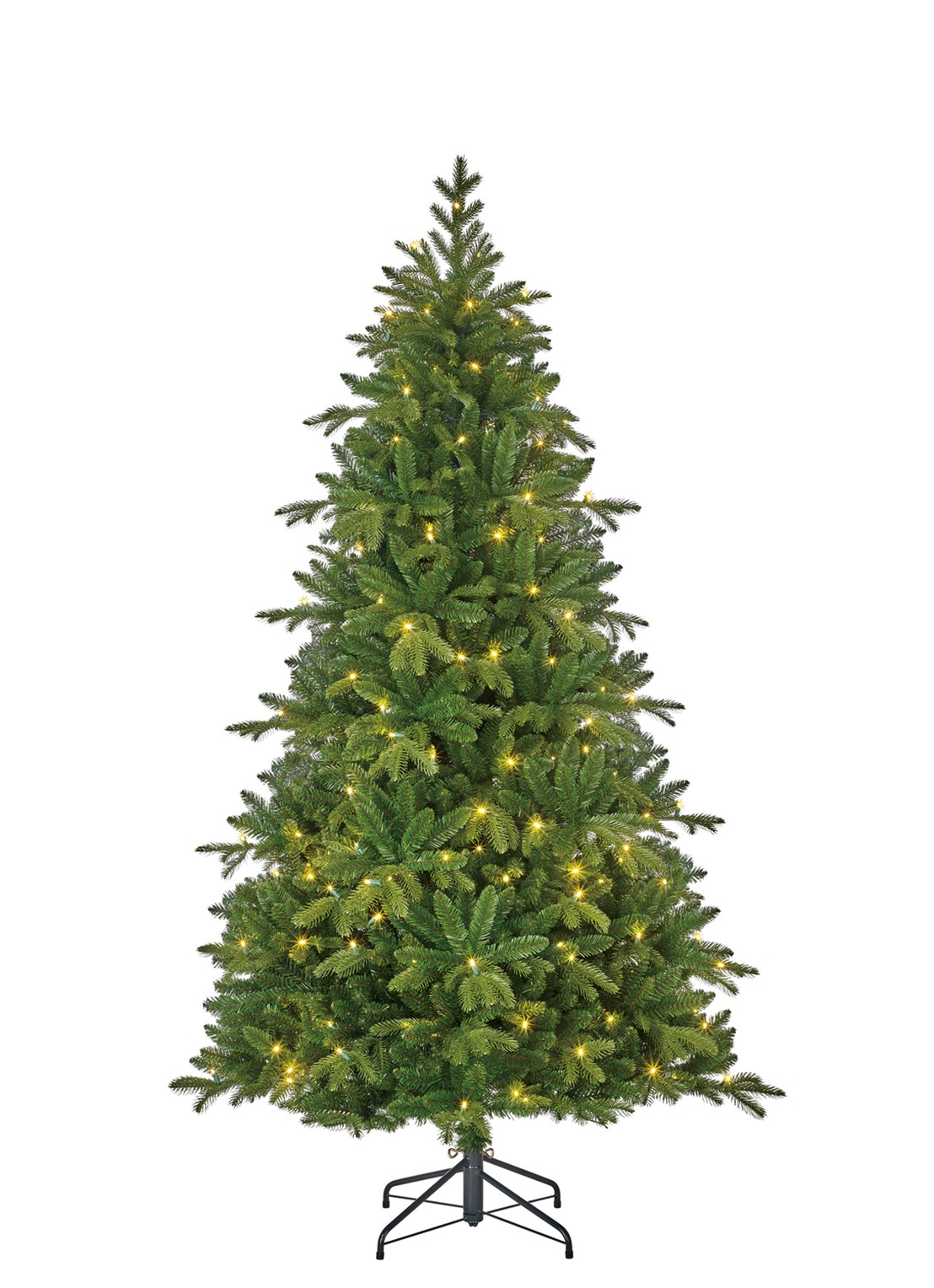 Black box Brampton kunstkerstboom met LED verlichting 215 cm - voorkant 3 groen