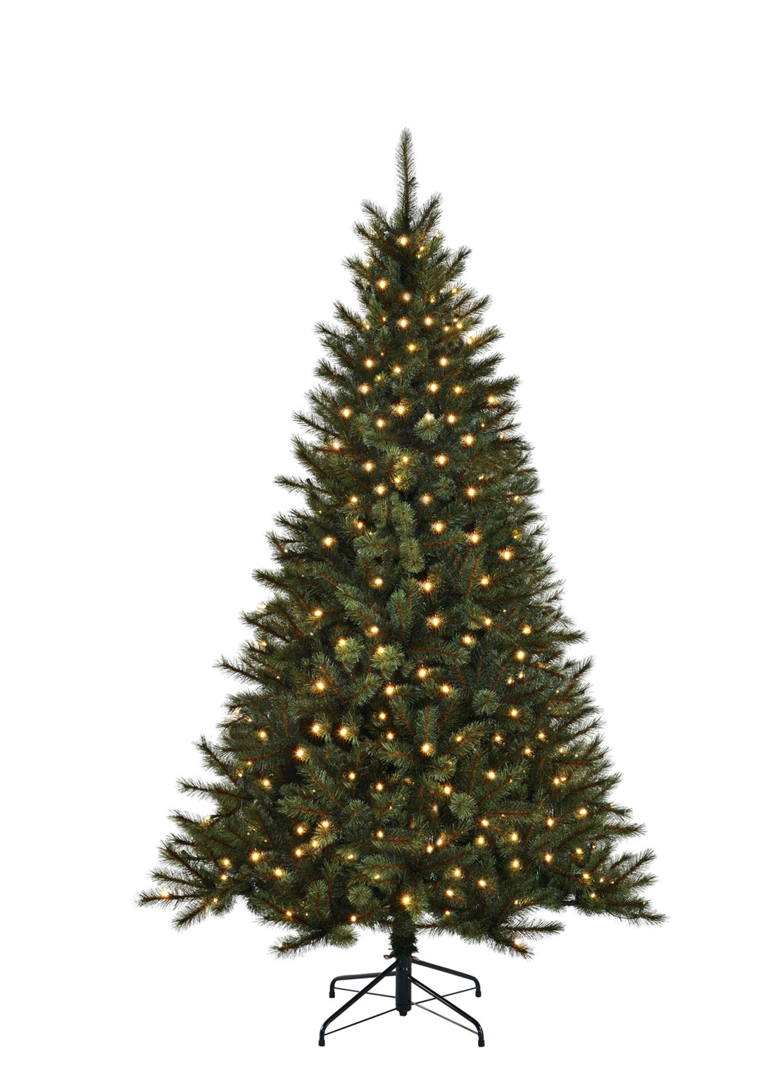 Black box Toronto kunstkerstboom met LED verlichting 215 cm - voorkant groen