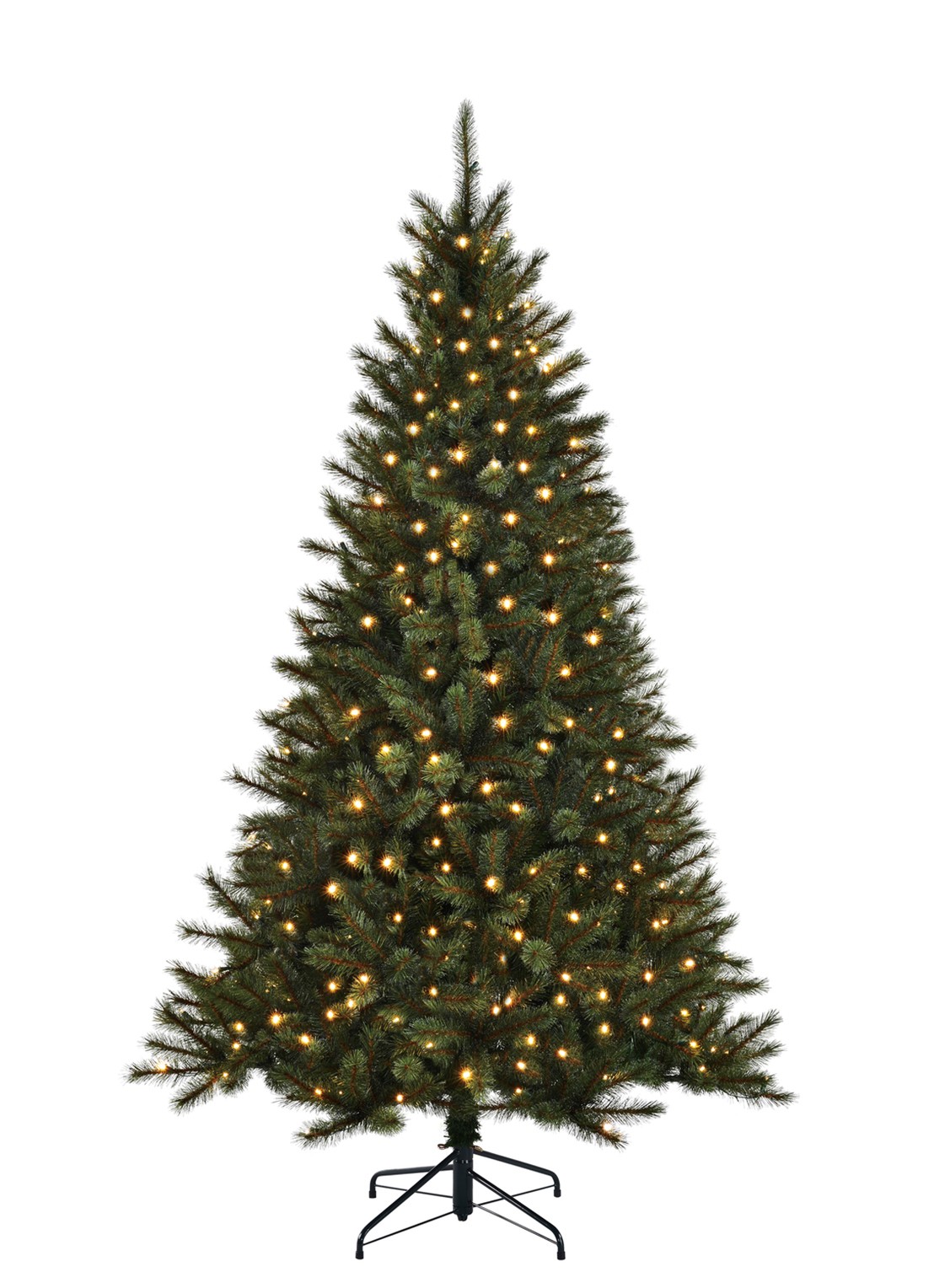 Black box Toronto kunstkerstboom met LED verlichting 230 cm - voorkant groen