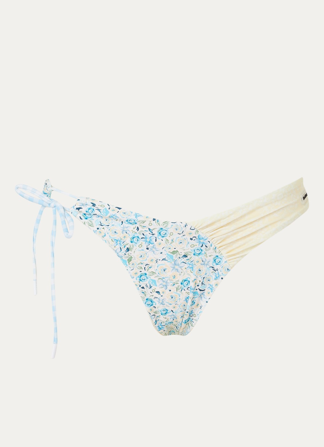 Blackbough Swim Alana brazilian bikinislip met bloemenprint - voorkant 4 lichtblauw