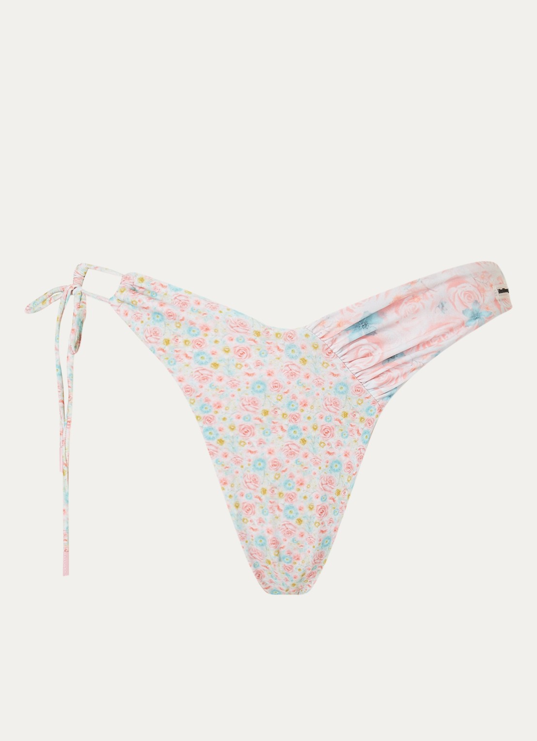 Blackbough Swim Alana brazilian bikinislip met bloemenprint - voorkant 4 lichtroze