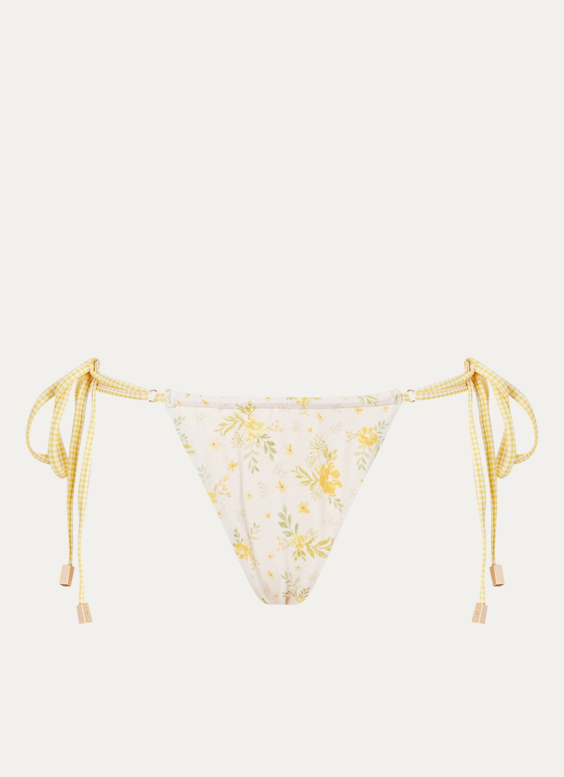 Blackbough Swim Maddy brazilian bikinislip met bloemenprint - voorkant 4 geel