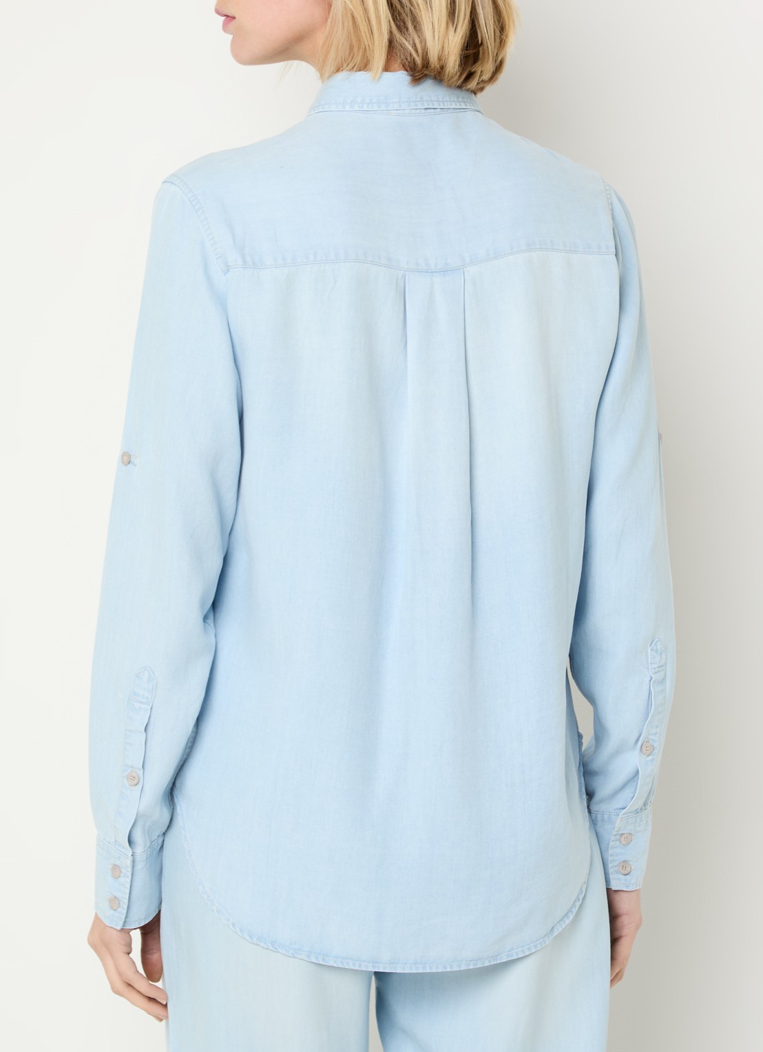 BLLMR Bodi blouse met borstzak - achterkant lichtblauw