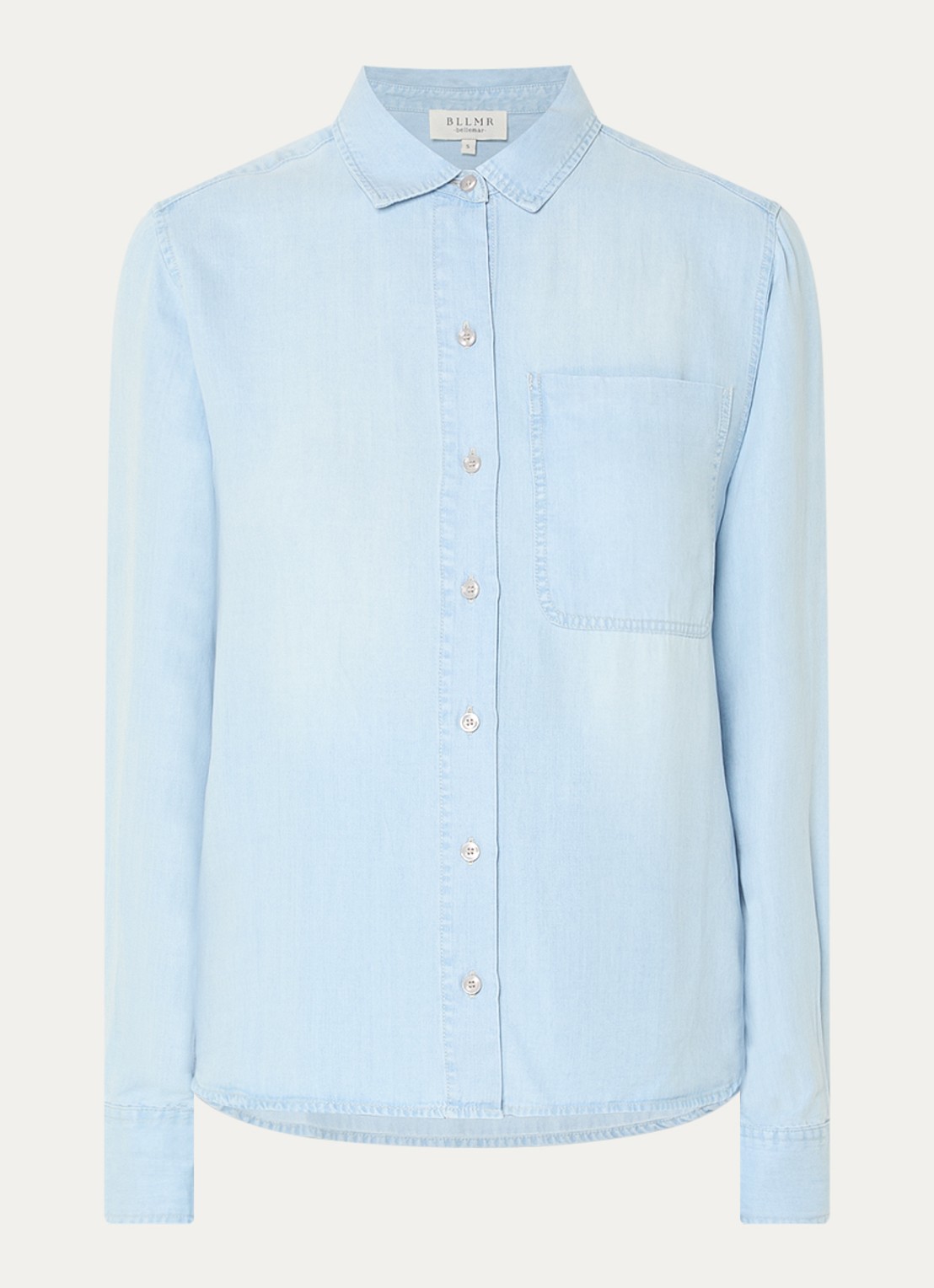BLLMR Bodi blouse met borstzak - voorkant 3 lichtblauw