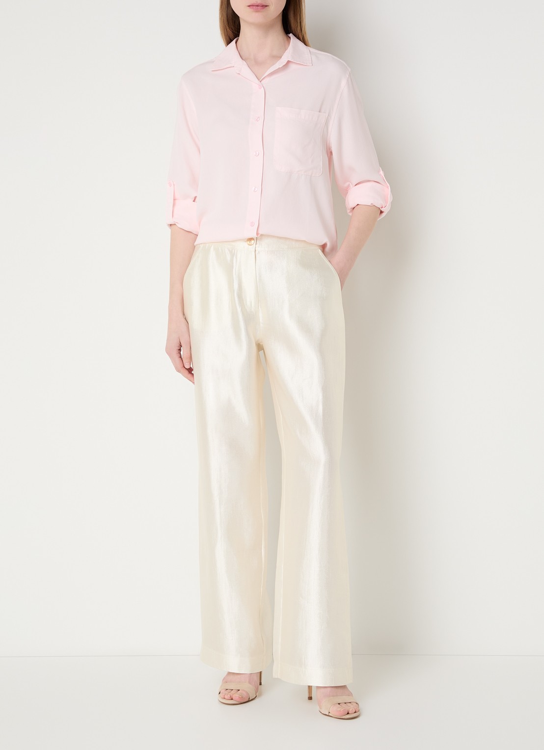 BLLMR Bodi blouse met borstzak - voorkant 4 lichtroze