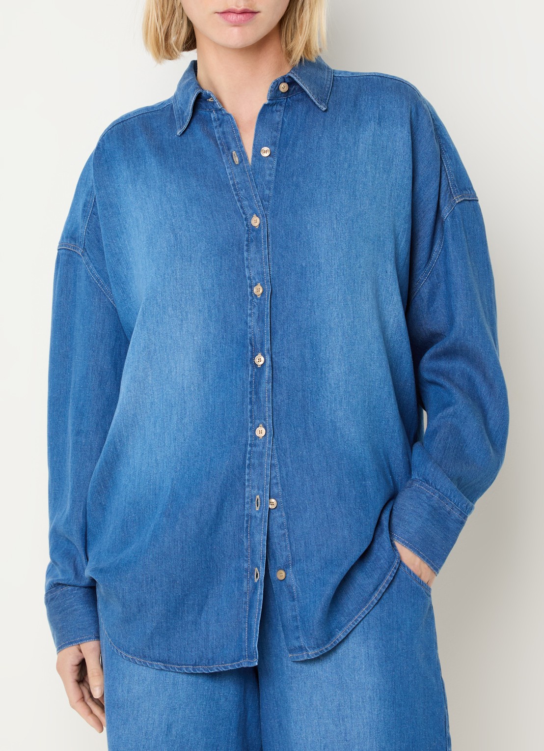BLLMR Dado blouse in linnenblend - detail 4 indigo