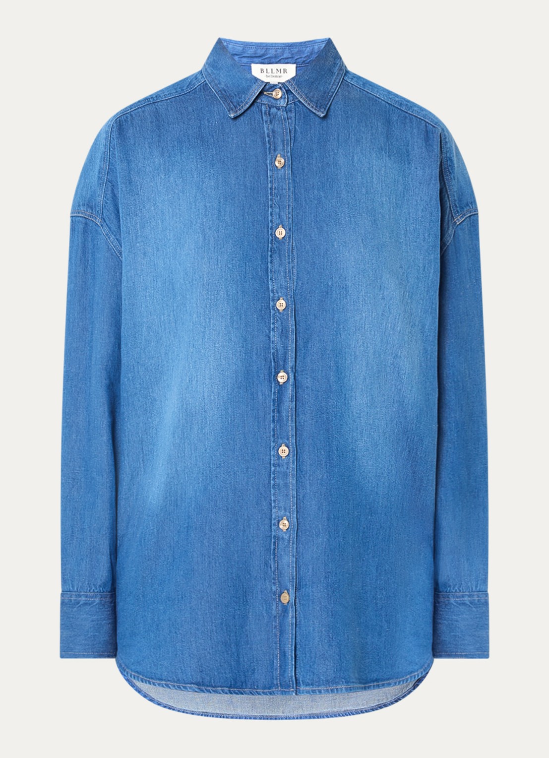 BLLMR Dado blouse in linnenblend - voorkant indigo