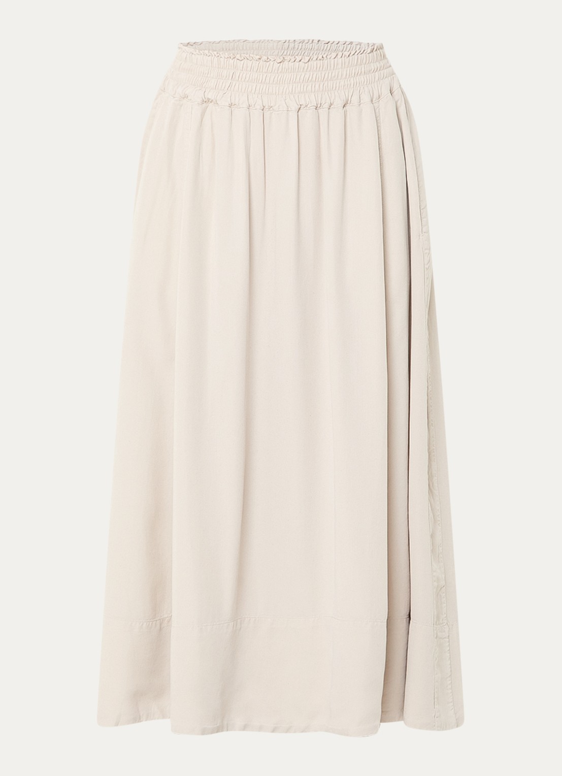 BLLMR Laila midi A-lijn rok met elastische band - voorkant 2 beige