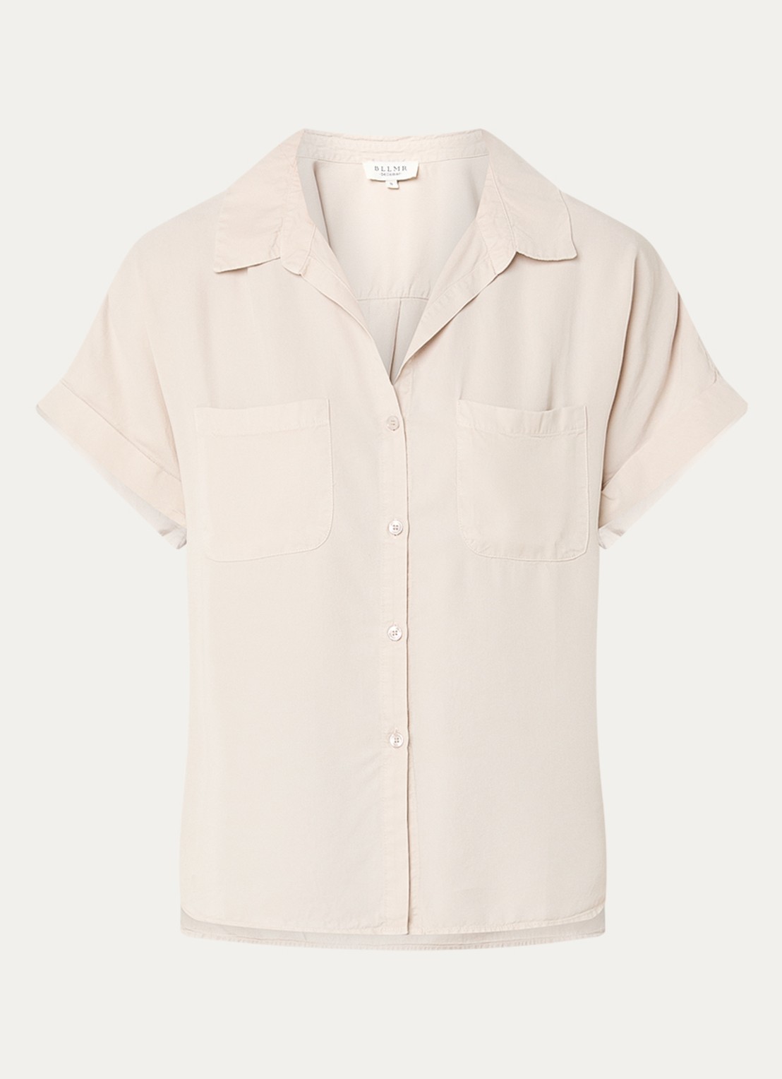 BLLMR Mia blouse met borstzakken - voorkant 2 lichtgrijs