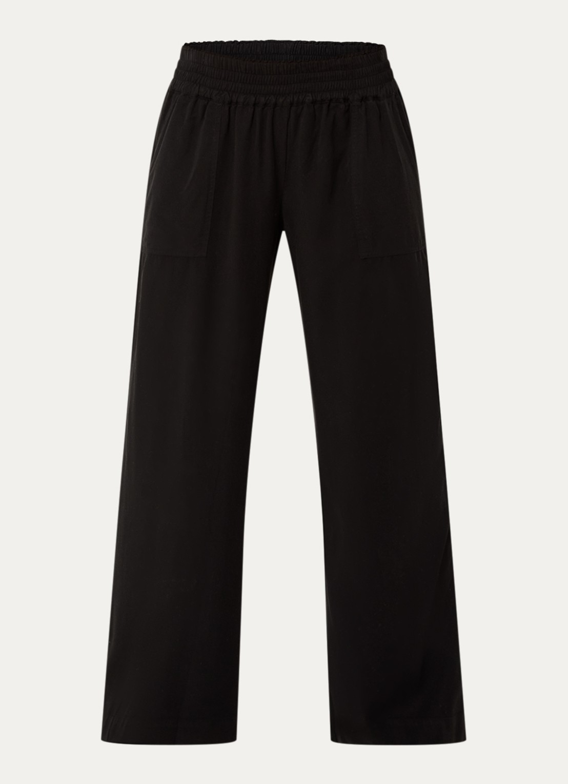 BLLMR Stella high waist straight fit pantalon met opgestikte zakken - voorkant 2 zwart