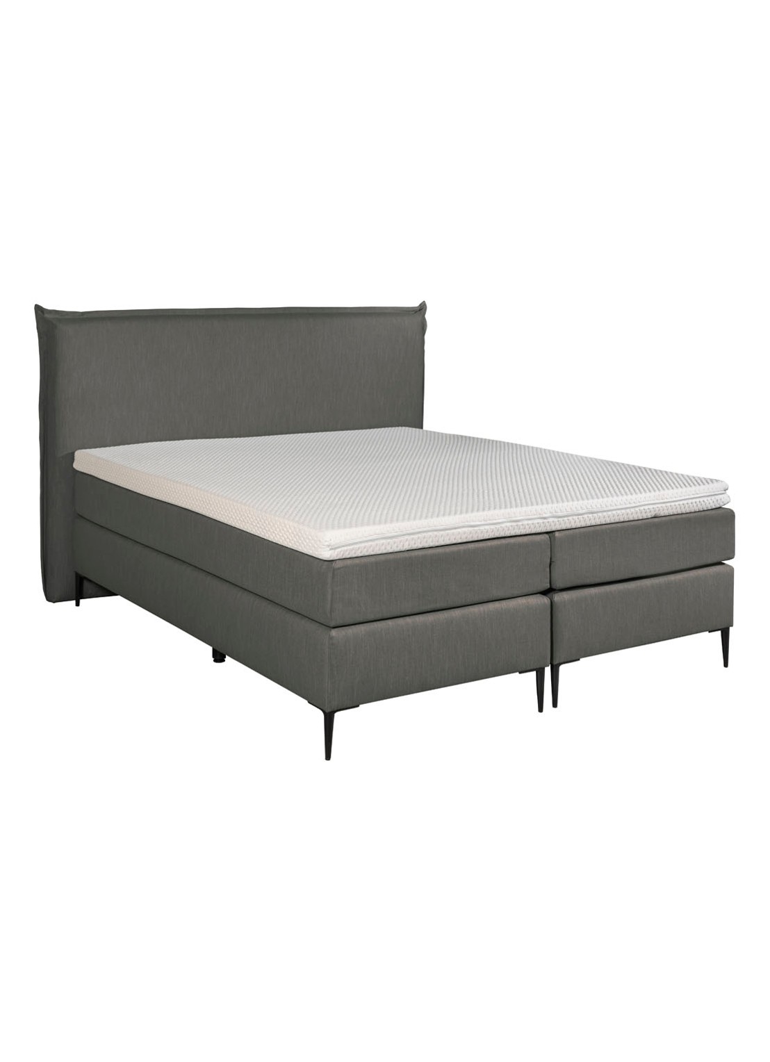 Bloemendaal Capri boxspring combinatie inclusief matras en topper - voorkant donkergrijs