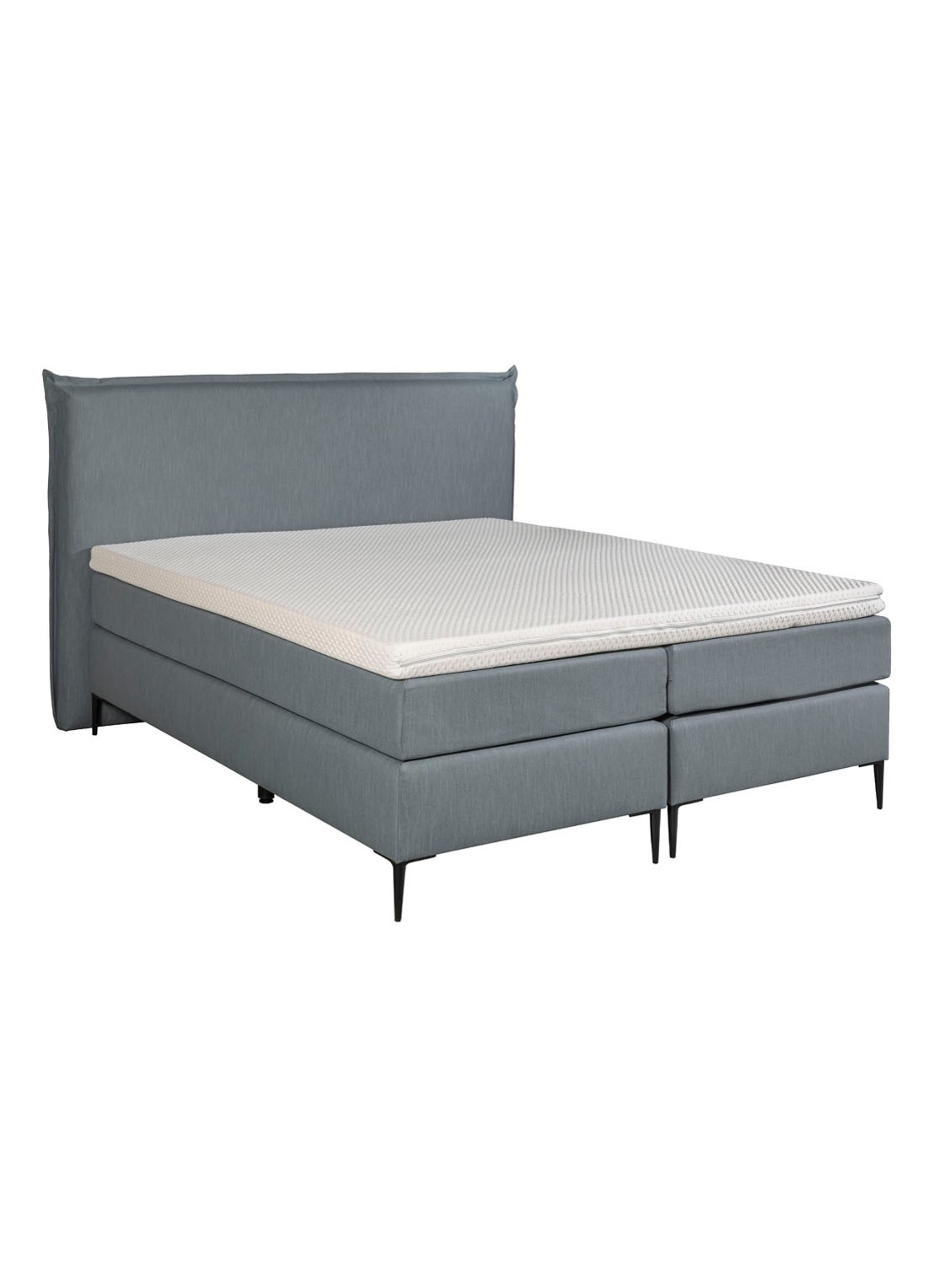 Bloemendaal Capri boxspring combinatie inclusief matras en topper - voorkant staalblauw