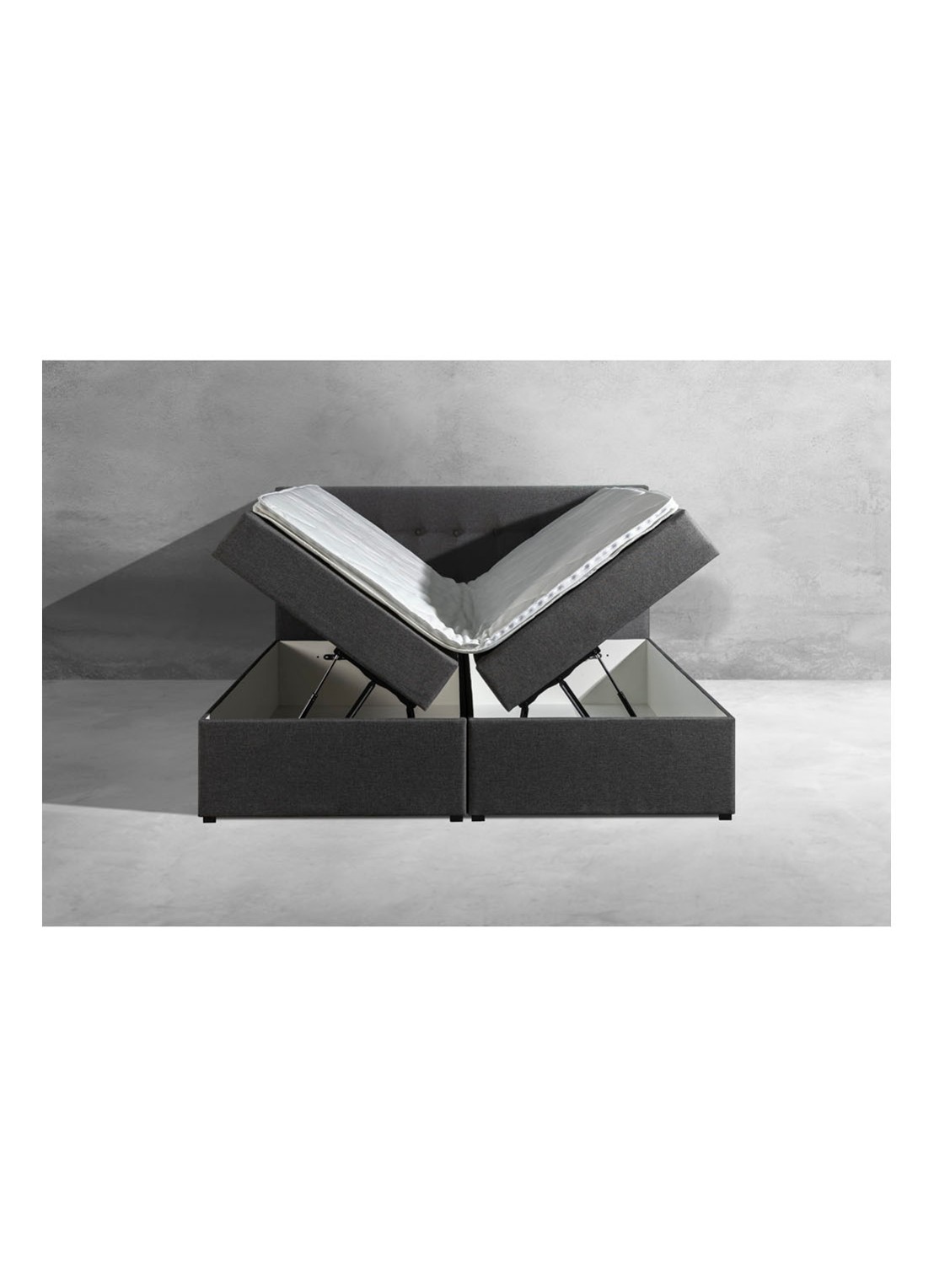 Bloemendaal Guardar Boxspring met opbergruimte inclusief matras en topper - detail 4 antraciet