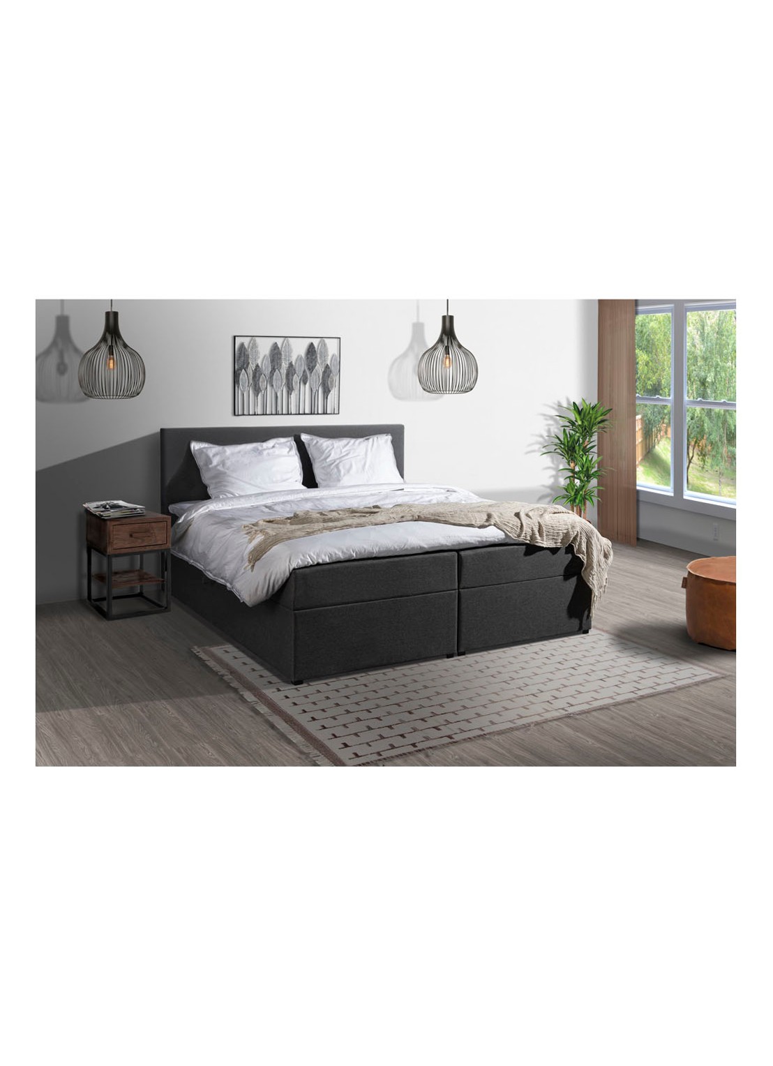 Bloemendaal Guardar Boxspring met opbergruimte inclusief matras en topper - detail 5 antraciet