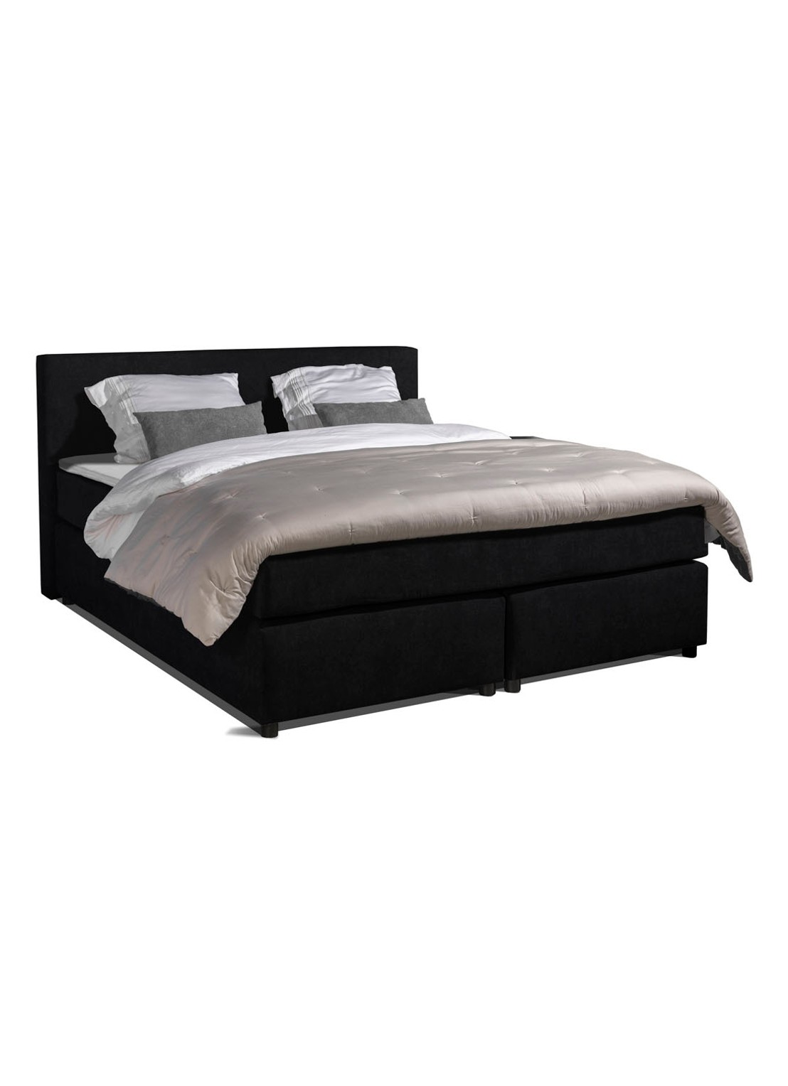 Bloemendaal Monza boxspring combinatie inclusief matras en topper  - voorkant 4 zwart