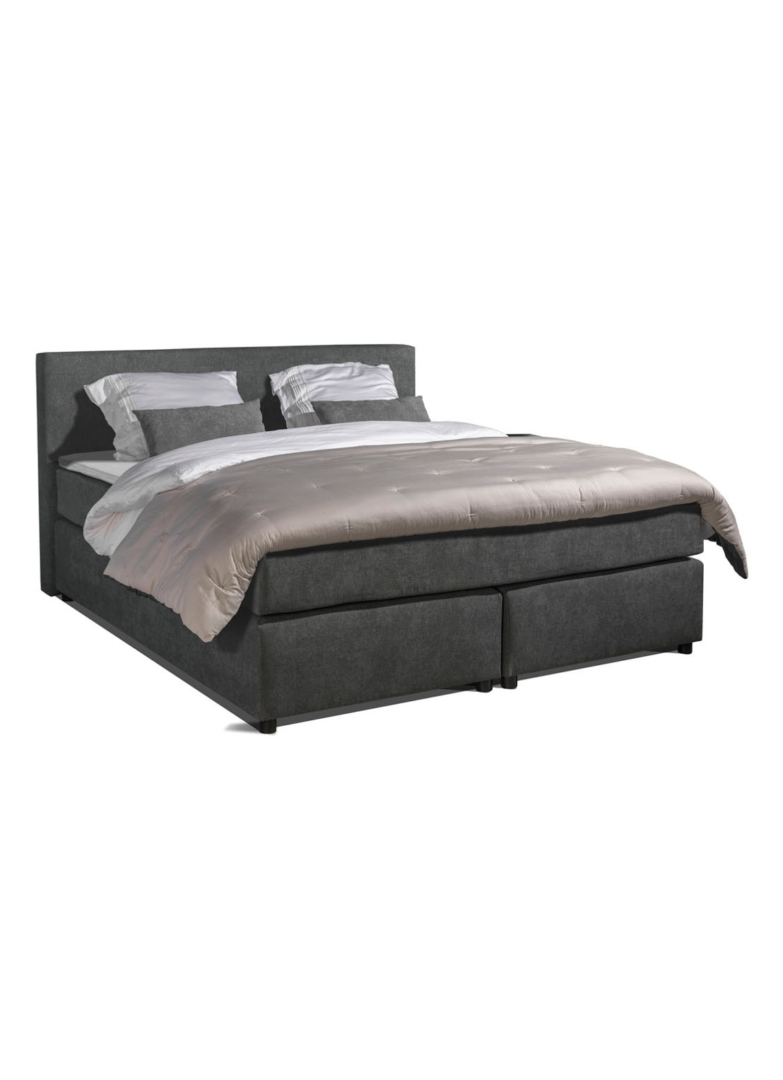 Bloemendaal Monza boxspring combinatie inclusief matras en topper  - voorkant 2 antraciet