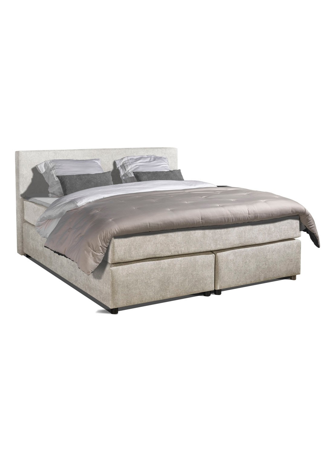 Bloemendaal Monza boxspring combinatie inclusief matras en topper  - voorkant 2 beige
