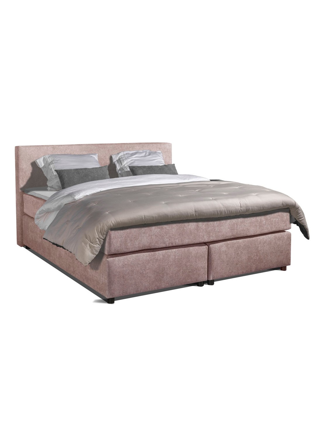 Bloemendaal Monza boxspring combinatie inclusief matras en topper  - voorkant 2 oudroze