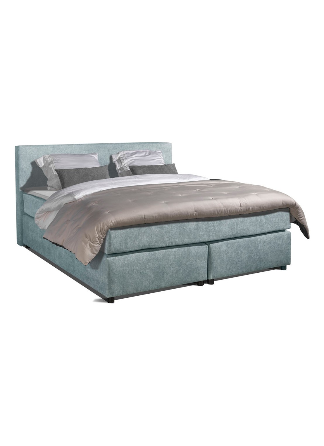 Bloemendaal Monza boxspring combinatie inclusief matras en topper  - voorkant 3 lichtblauw