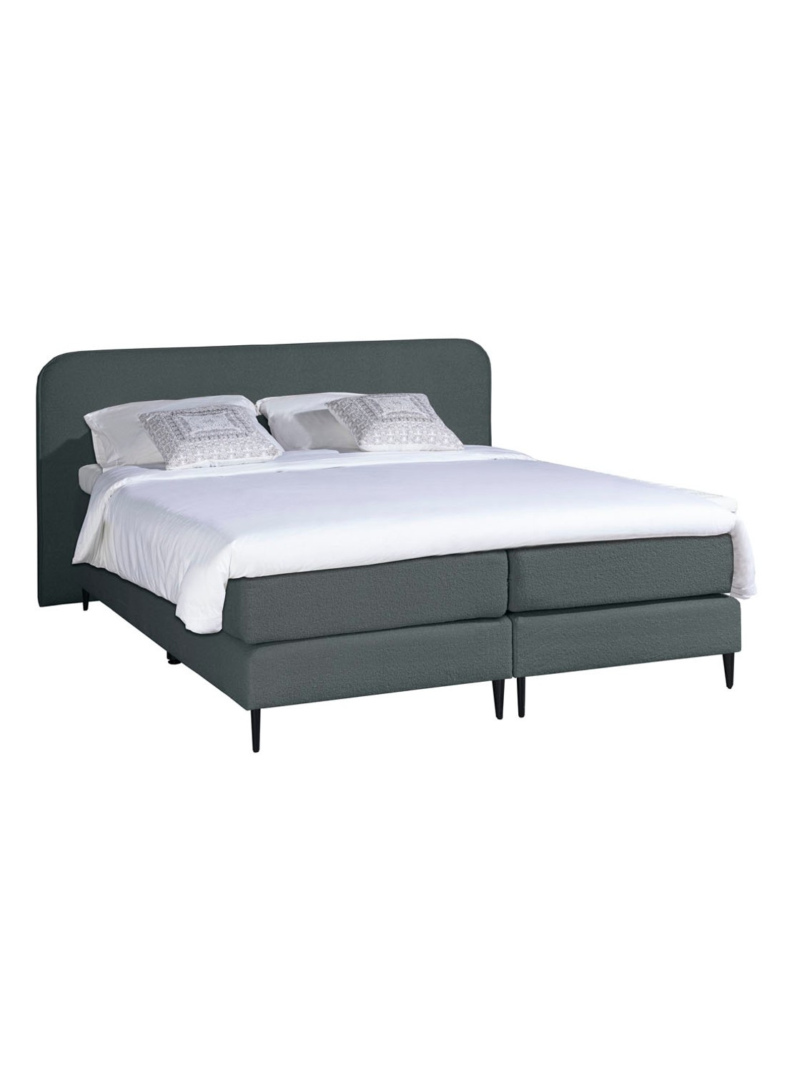 Bloemendaal Treviso boxspring combinatie inclusief matras en topper    - voorkant 6 antraciet