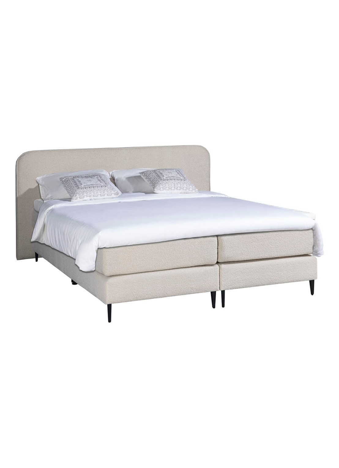 Bloemendaal Treviso boxspring combinatie inclusief matras en topper    - voorkant 6 beige