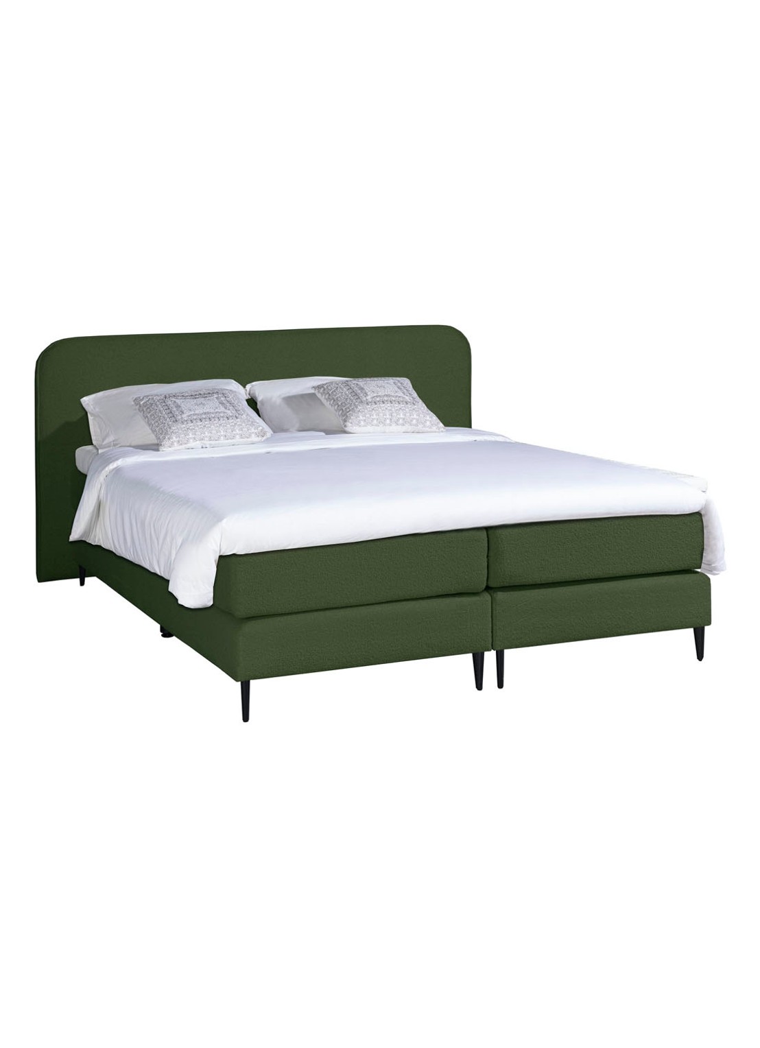 Bloemendaal Treviso boxspring combinatie inclusief matras en topper    - voorkant 6 groen