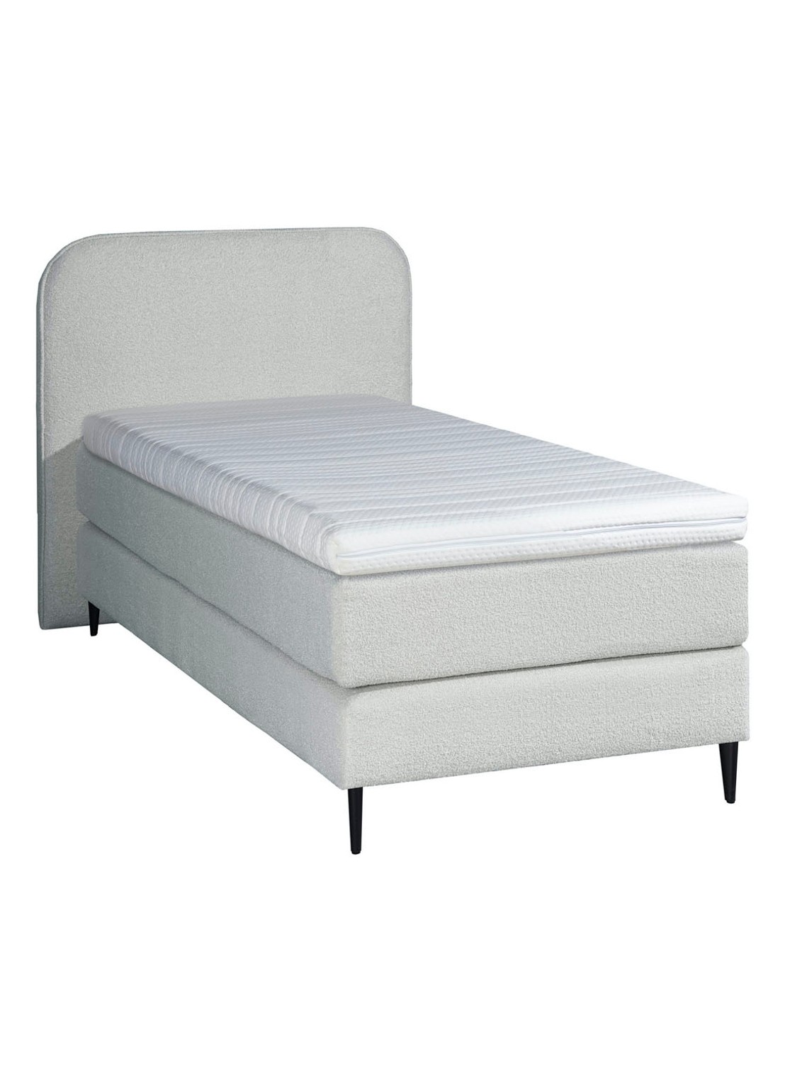 Bloemendaal Treviso eenpersoons boxspring combinatie inclusief matras en topper - voorkant 2 wit
