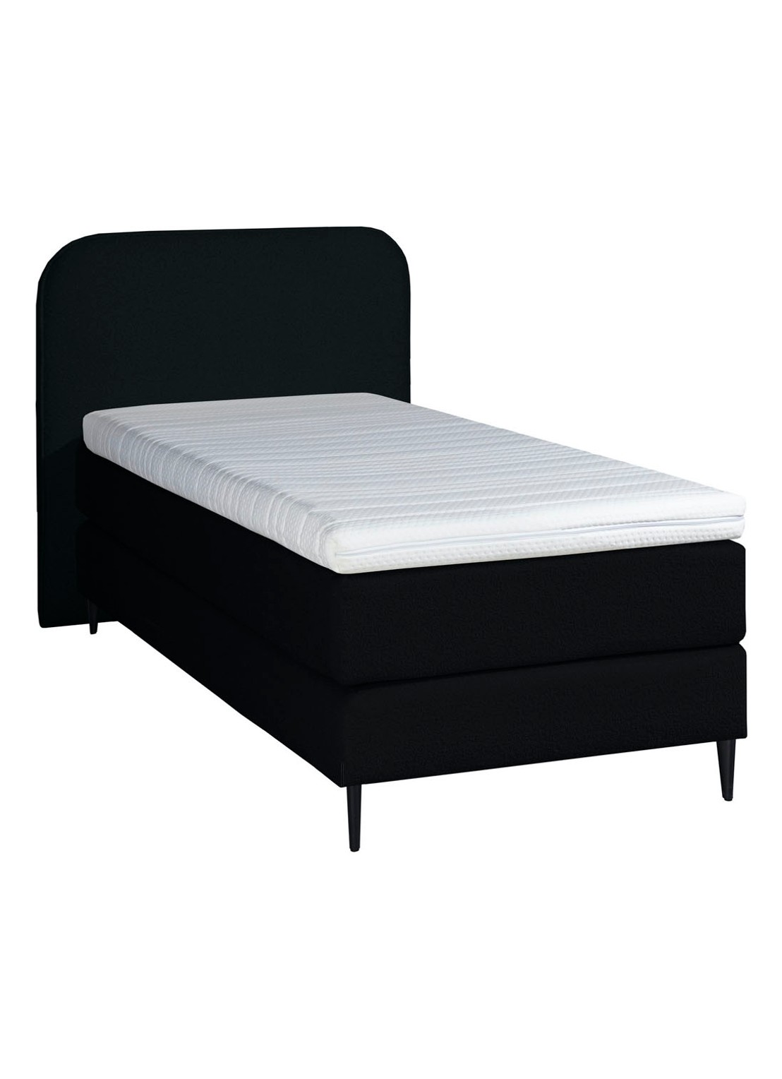 Bloemendaal Treviso eenpersoons boxspring combinatie inclusief matras en topper - voorkant zwart